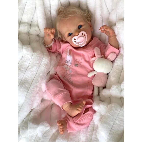 🆕18Inch Realistic  Full Cloth Body Girls short blonde hair Reborn Baby Dolls - Picture 4 of 7